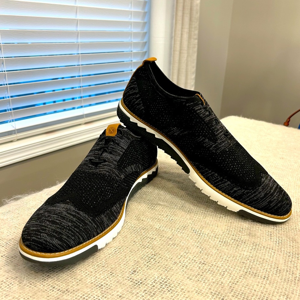 Hush Puppies Black Multi Knit Expert WingTip Mens Oxford Shoes- like NEW . 13W